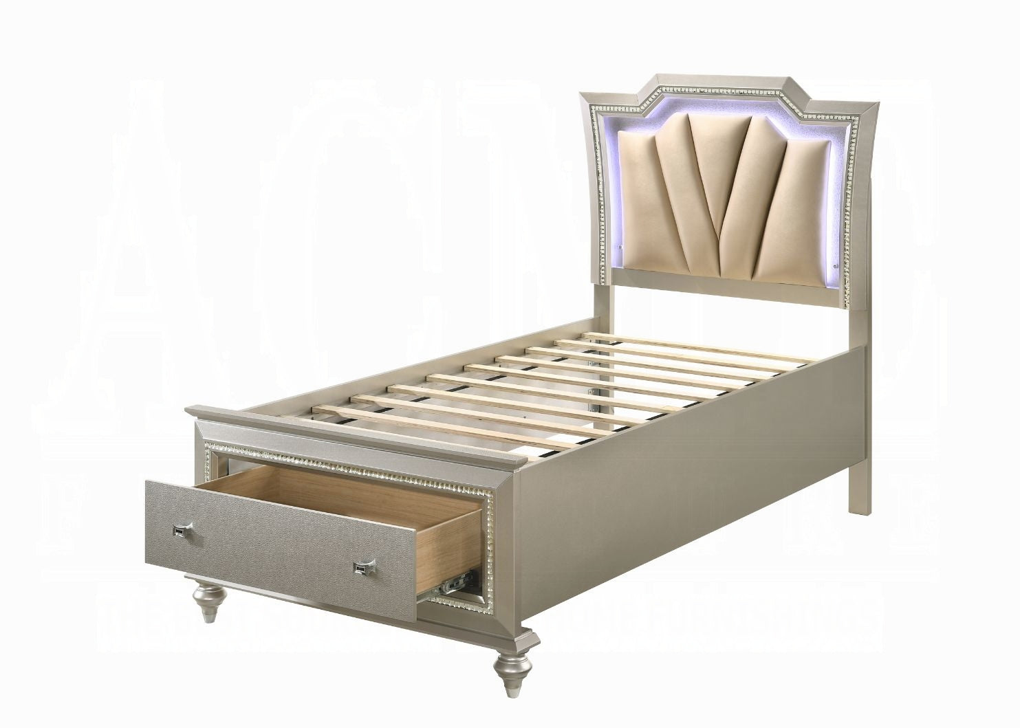 Kaitlyn Twin Bed W/Led & Storage