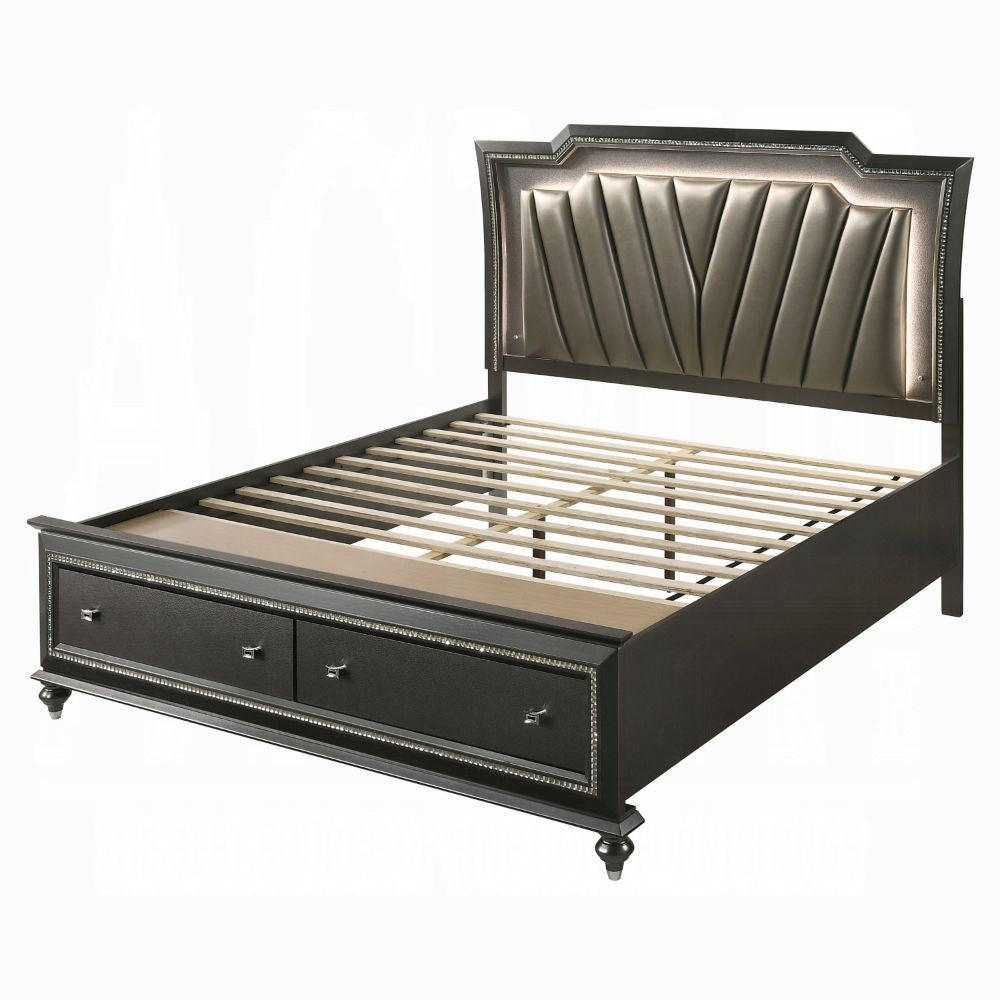 Kaitlyn EK Bed W/Led & Storage