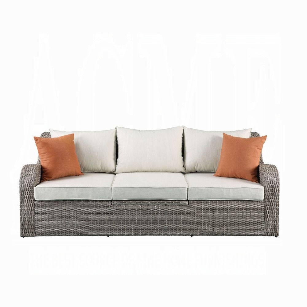 Salena Patio Sofa W/2 Pillows & 2 Ottomans