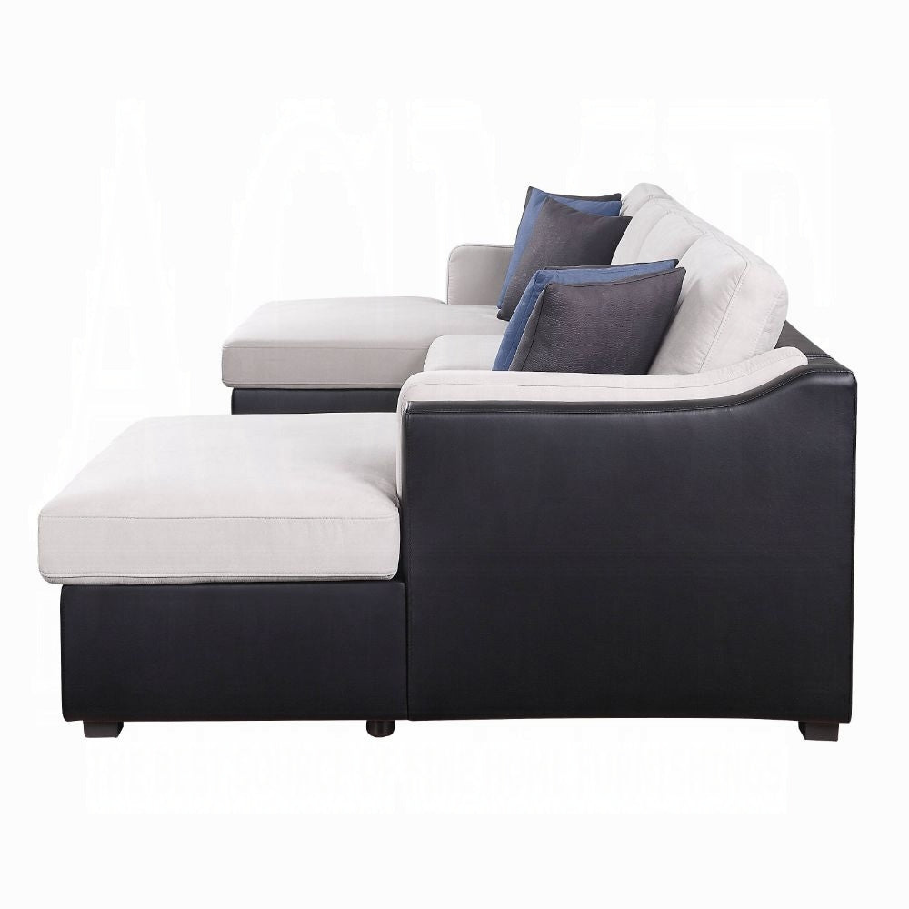 Merill Sectional Sofa W/Sleeper & 6 Pillows