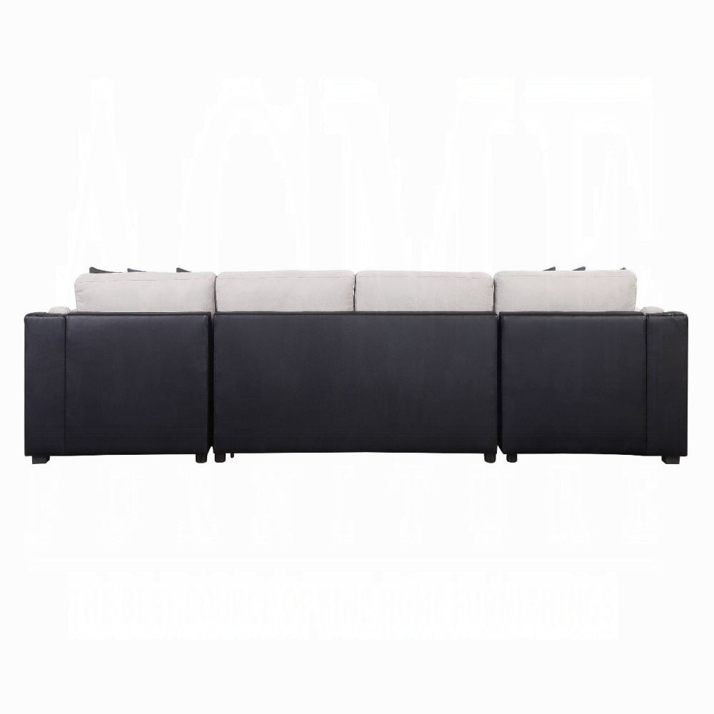 Merill Sectional Sofa W/Sleeper & 6 Pillows