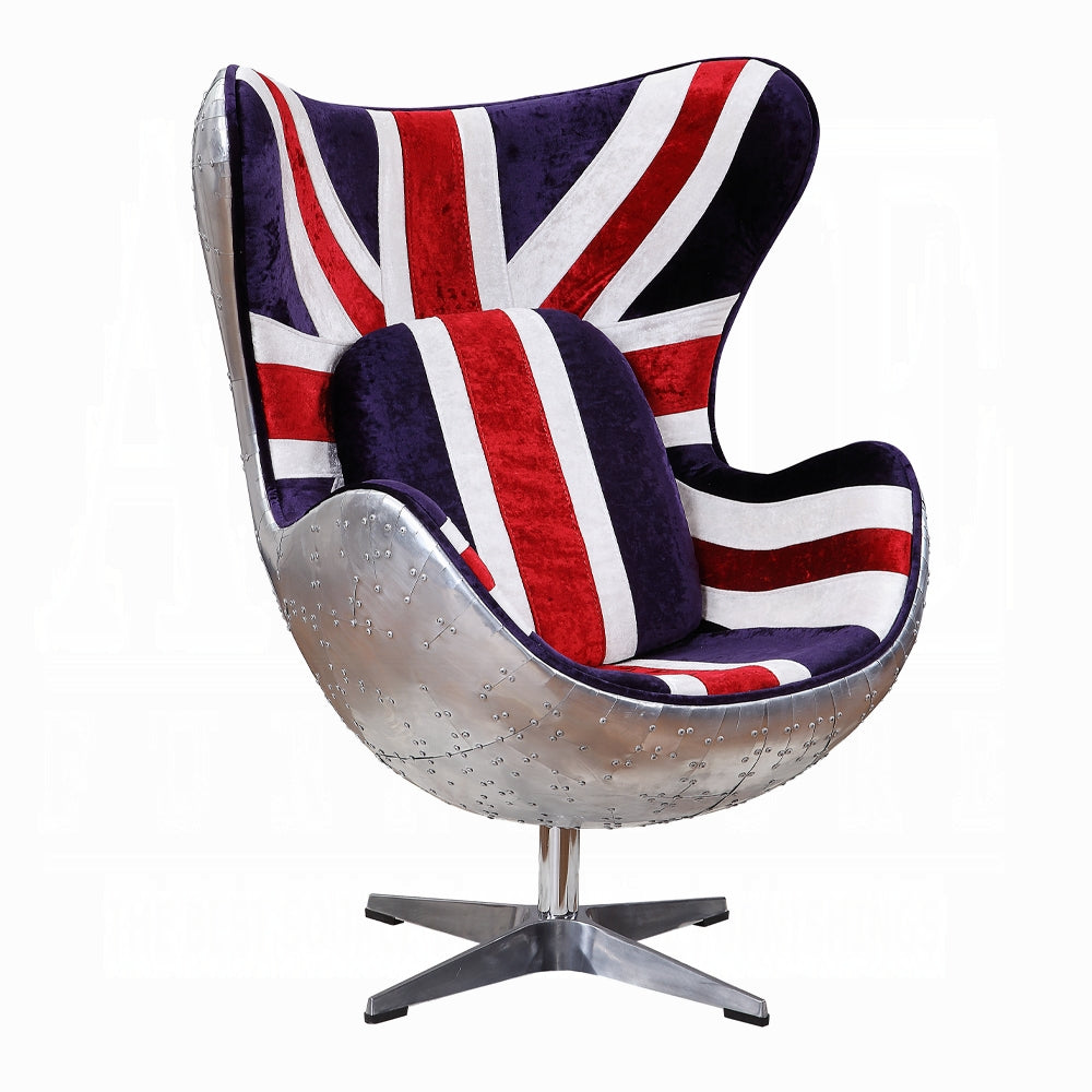 Brancaster British Flag Accent Chair W/Swivel