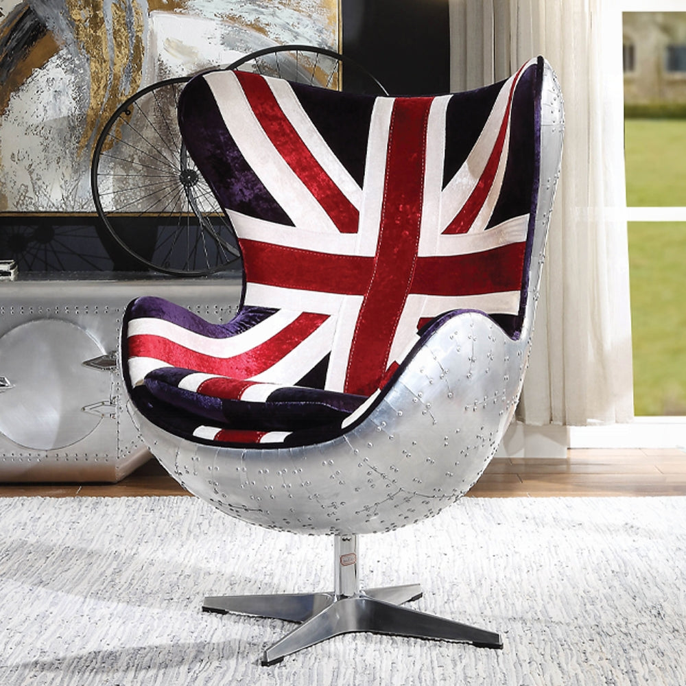 Brancaster British Flag Accent Chair W/Swivel