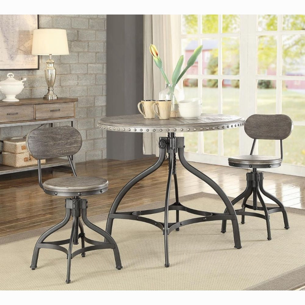 Fatima 3PC Pack Adjustable Counter Height Table Set