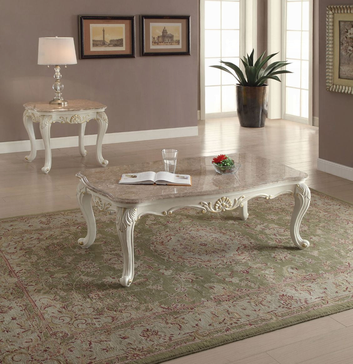 Chantelle Coffee Table W/Marble Top