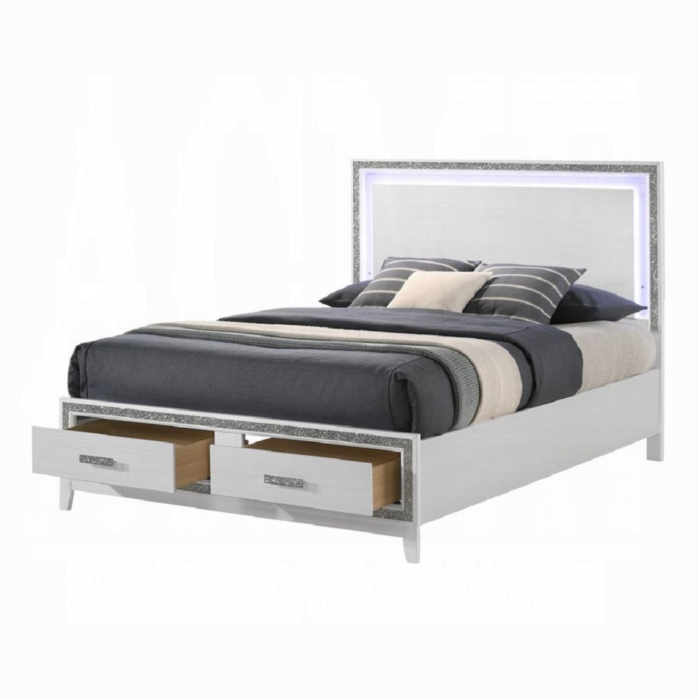 Haiden Queen Bed W/Led & Storage