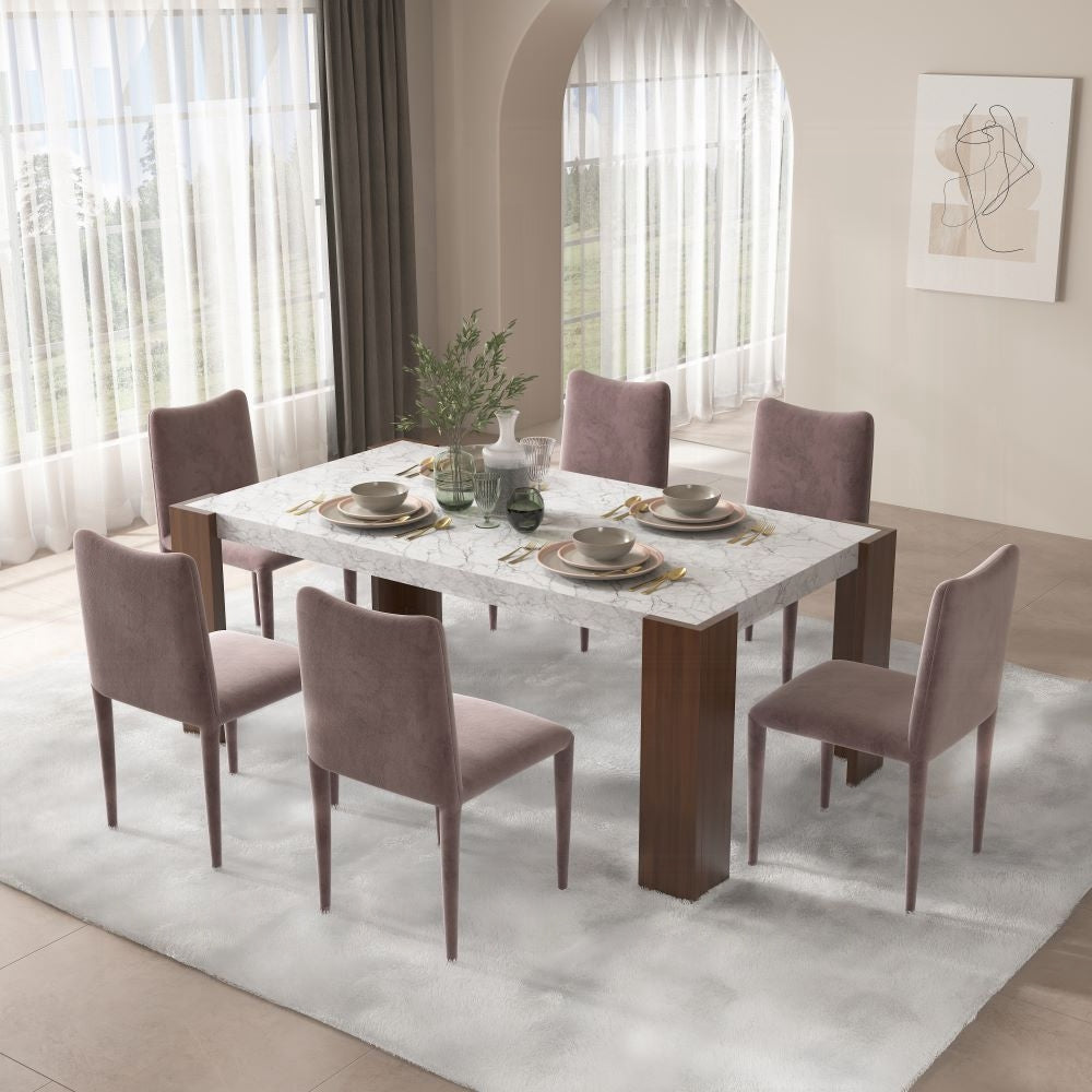 Hettie Dining Table W/Engineering Stone Top